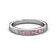 2 - Kathiryn 2.70 mm Pink Tourmaline and Lab Grown Diamond 7 Stone Wedding Band 