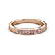 2 - Kathiryn 2.70 mm Pink Tourmaline and Lab Grown Diamond 7 Stone Wedding Band 