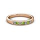 2 - Kathiryn 2.70 mm Peridot and Lab Grown Diamond 7 Stone Wedding Band 