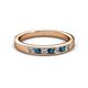 2 - Kathiryn 2.70 mm Blue Diamond and White Lab Grown Diamond 7 Stone Wedding Band 