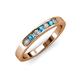 3 - Kathiryn 2.70 mm London Blue Topaz and Lab Grown Diamond 7 Stone Wedding Band 