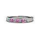 1 - Kathiryn 2.70 mm Pink Sapphire and Lab Grown Diamond 7 Stone Wedding Band 