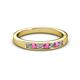 2 - Kathiryn 2.70 mm Pink Sapphire and Lab Grown Diamond 7 Stone Wedding Band 
