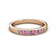 2 - Kathiryn 2.70 mm Pink Sapphire and Lab Grown Diamond 7 Stone Wedding Band 