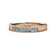 1 - Kathiryn 2.70 mm Aquamarine and Lab Grown Diamond 7 Stone Wedding Band 