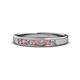 1 - Kathiryn 2.70 mm Pink Tourmaline and Lab Grown Diamond 7 Stone Wedding Band 