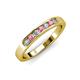3 - Kathiryn 2.70 mm Pink Tourmaline and Lab Grown Diamond 7 Stone Wedding Band 