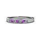 1 - Kathiryn 2.70 mm Amethyst and Lab Grown Diamond 7 Stone Wedding Band 