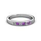 2 - Kathiryn 2.70 mm Amethyst and Lab Grown Diamond 7 Stone Wedding Band 
