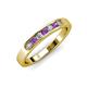 3 - Kathiryn 2.70 mm Amethyst and Lab Grown Diamond 7 Stone Wedding Band 