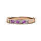 1 - Kathiryn 2.70 mm Amethyst and Lab Grown Diamond 7 Stone Wedding Band 