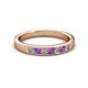 2 - Kathiryn 2.70 mm Amethyst and Lab Grown Diamond 7 Stone Wedding Band 