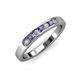 3 - Kathiryn 2.70 mm Iolite and Lab Grown Diamond 7 Stone Wedding Band 