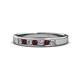 1 - Kathiryn 2.70 mm Red Garnet and Lab Grown Diamond 7 Stone Wedding Band 