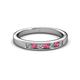 2 - Kathiryn 2.70 mm Rhodolite Garnet and Lab Grown Diamond 7 Stone Wedding Band 