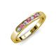 3 - Kathiryn 2.70 mm Rhodolite Garnet and Lab Grown Diamond 7 Stone Wedding Band 
