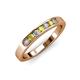 3 - Kathiryn 2.70 mm Yellow Diamond and White Lab Grown Diamond 7 Stone Wedding Band 