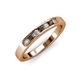 3 - Kathiryn 2.70 mm Smoky Quartz and Lab Grown Diamond 7 Stone Wedding Band 