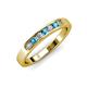 3 - Kathiryn 2.70 mm London Blue Topaz and Lab Grown Diamond 7 Stone Wedding Band 