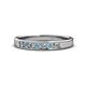 1 - Kathiryn 2.70 mm Aquamarine and Lab Grown Diamond 7 Stone Wedding Band 