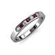 3 - Kathiryn 2.70 mm Red Garnet and Lab Grown Diamond 7 Stone Wedding Band 