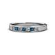 1 - Kathiryn 2.70 mm Blue Diamond and White Lab Grown Diamond 7 Stone Wedding Band 