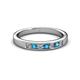 2 - Kathiryn 2.70 mm London Blue Topaz and Lab Grown Diamond 7 Stone Wedding Band 