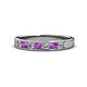 1 - Kathiryn 3.00 mm Amethyst and Lab Grown Diamond 7 Stone Wedding Band 