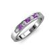 3 - Kathiryn 3.00 mm Amethyst and Lab Grown Diamond 7 Stone Wedding Band 