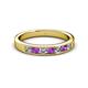 2 - Kathiryn 3.00 mm Amethyst and Lab Grown Diamond 7 Stone Wedding Band 