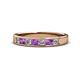 1 - Kathiryn 3.00 mm Amethyst and Lab Grown Diamond 7 Stone Wedding Band 