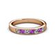2 - Kathiryn 3.00 mm Amethyst and Lab Grown Diamond 7 Stone Wedding Band 
