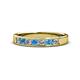 1 - Kathiryn 3.00 mm Blue Topaz and Lab Grown Diamond 7 Stone Wedding Band 