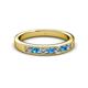 2 - Kathiryn 3.00 mm Blue Topaz and Lab Grown Diamond 7 Stone Wedding Band 