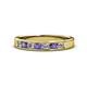 1 - Kathiryn 3.00 mm Iolite and Lab Grown Diamond 7 Stone Wedding Band 