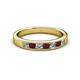 2 - Kathiryn 3.00 mm Red Garnet and Lab Grown Diamond 7 Stone Wedding Band 