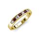 3 - Kathiryn 3.00 mm Red Garnet and Lab Grown Diamond 7 Stone Wedding Band 