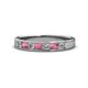 1 - Kathiryn 3.00 mm Rhodolite Garnet and Lab Grown Diamond 7 Stone Wedding Band 