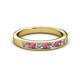 2 - Kathiryn 3.00 mm Rhodolite Garnet and Lab Grown Diamond 7 Stone Wedding Band 