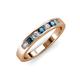 3 - Kathiryn 3.00 mm Blue Diamond and White Lab Grown Diamond 7 Stone Wedding Band 