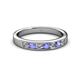 2 - Kathiryn 3.00 mm Tanzanite and Lab Grown Diamond 7 Stone Wedding Band 
