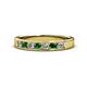1 - Kathiryn 3.00 mm Green Garnet and Lab Grown Diamond 7 Stone Wedding Band 