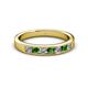 2 - Kathiryn 3.00 mm Green Garnet and Lab Grown Diamond 7 Stone Wedding Band 