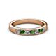 2 - Kathiryn 3.00 mm Green Garnet and Lab Grown Diamond 7 Stone Wedding Band 