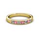 2 - Kathiryn 3.00 mm Pink Tourmaline and Lab Grown Diamond 7 Stone Wedding Band 