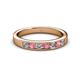 2 - Kathiryn 3.00 mm Pink Tourmaline and Lab Grown Diamond 7 Stone Wedding Band 