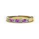 1 - Kathiryn 3.00 mm Amethyst and Lab Grown Diamond 7 Stone Wedding Band 