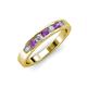 3 - Kathiryn 3.00 mm Amethyst and Lab Grown Diamond 7 Stone Wedding Band 