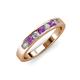 3 - Kathiryn 3.00 mm Amethyst and Lab Grown Diamond 7 Stone Wedding Band 