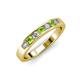 3 - Kathiryn 3.00 mm Peridot and Lab Grown Diamond 7 Stone Wedding Band 